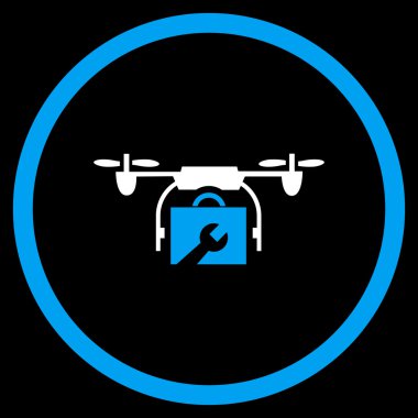 Hizmet uçağı düz yuvarlak vektör simgesi