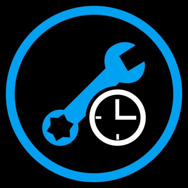 Hizmet saat düz yuvarlak vektör simgesi