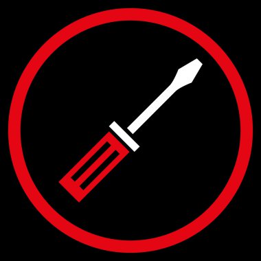 Tornavida düz yuvarlak vektör simgesi