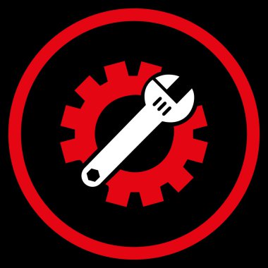 Teknik bakım düz yuvarlak vektör simgesi