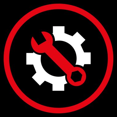 Hizmet düz yuvarlak vektör simge seçenekleri