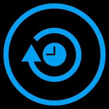 Saat düz yuvarlak vektör simgesi tekrar