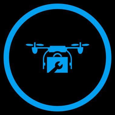 Hizmet uçağı düz yuvarlak vektör simgesi