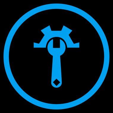 Sistem Kurulum düz yuvarlak vektör simgesi