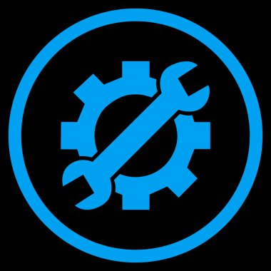 Sistem Kurulum düz yuvarlak vektör simgesi