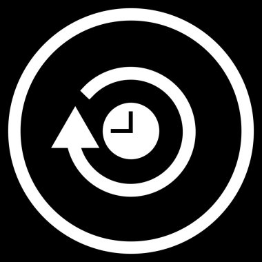 Saat düz yuvarlak vektör simgesi tekrar