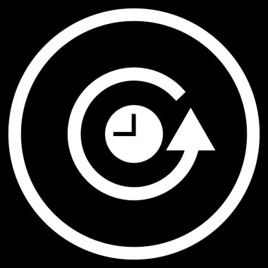 Saat düz yuvarlak vektör simgesi geri yükleme