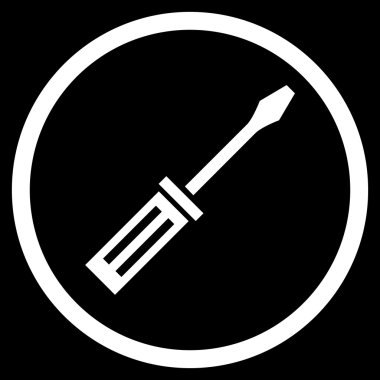 Tornavida düz yuvarlak vektör simgesi