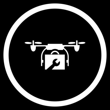 Hizmet uçağı düz yuvarlak vektör simgesi