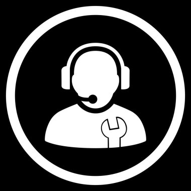 Hizmet operatör düz yuvarlak vektör simgesi