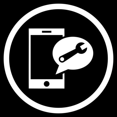 Vektör simge Servisi Sms düz yuvarlak