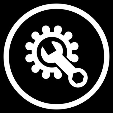 Donanım bakım düz yuvarlak vektör simgesi