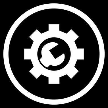 Sistem Kurulum düz yuvarlak vektör simgesi