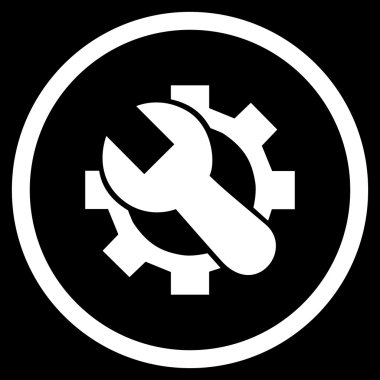 Sistem Kurulum düz yuvarlak vektör simgesi