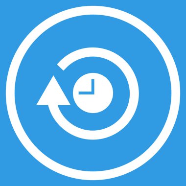 Saat düz yuvarlak vektör simgesi tekrar