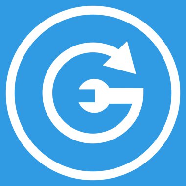 Hizmet düz yuvarlak vektör simgesi tekrar