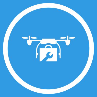 Hizmet uçağı düz yuvarlak vektör simgesi