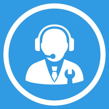 Vektör simgesi hizmet yöneticisi düz yuvarlak