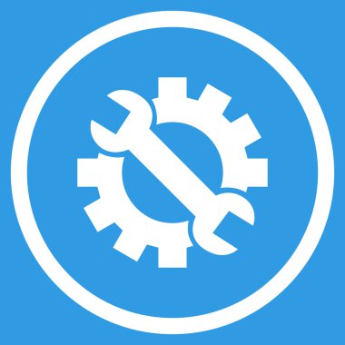 Sistem Kurulum düz yuvarlak vektör simgesi