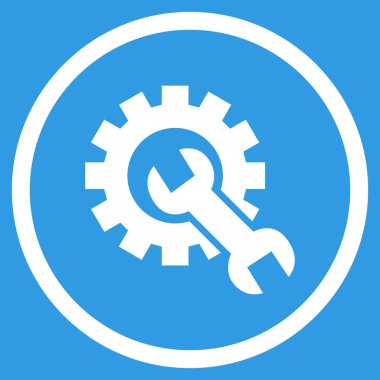 Teknik bakım düz yuvarlak vektör simgesi