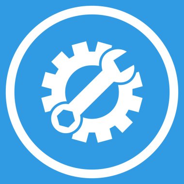 Sistem Kurulum düz yuvarlak vektör simgesi