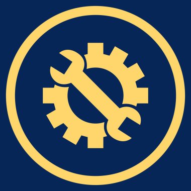 Teknik bakım düz yuvarlak vektör simgesi