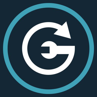 Hizmet düz yuvarlak vektör simgesi tekrar