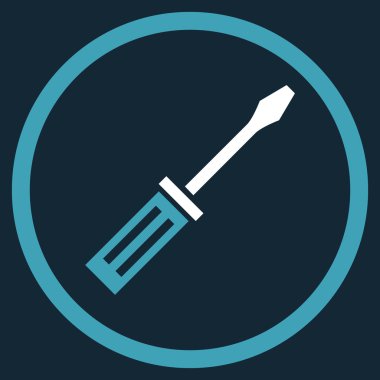 Tornavida düz yuvarlak vektör simgesi