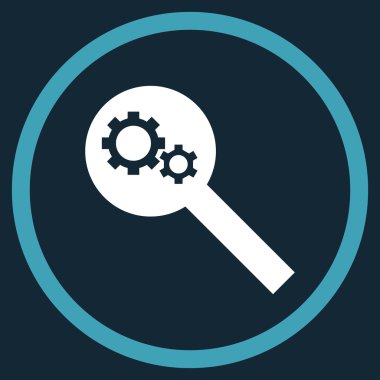 Arama araçları düz yuvarlak vektör simgesi