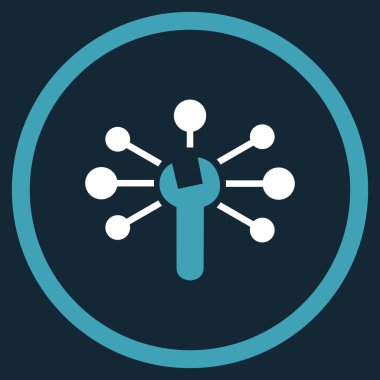 Servis ilişkileri yuvarlak vektör simge düz