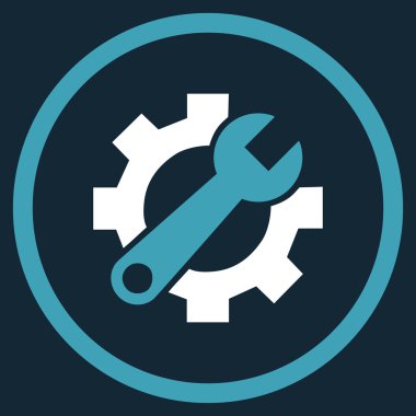 Onarım hizmeti düz yuvarlak vektör simgesi