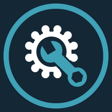 Sistem Kurulum düz yuvarlak vektör simgesi