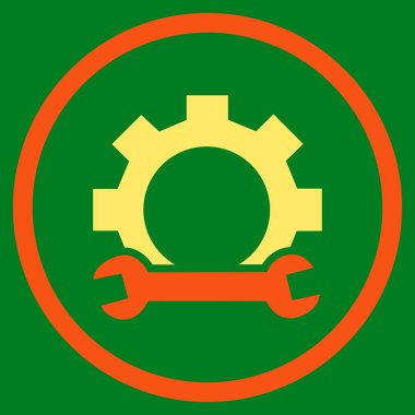 Düz yuvarlak vektör simge mekanik servis araçları