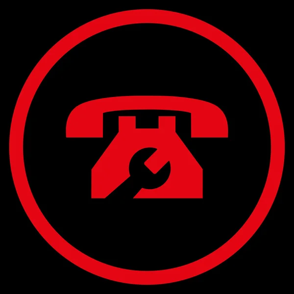Сервисный телефон с плоским круглым векторным значком — стоковый вектор