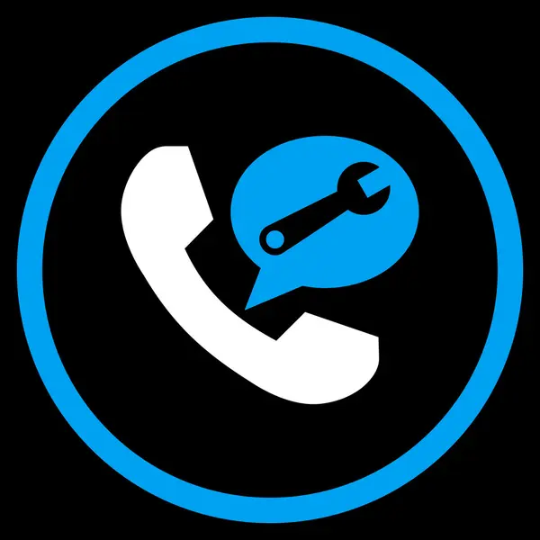 Telefoon Service bericht plat afgeronde Vector Icon — Stockvector