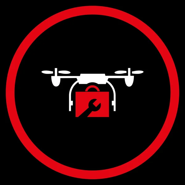 Servicio Drone plano redondeado Vector icono — Archivo Imágenes Vectoriales