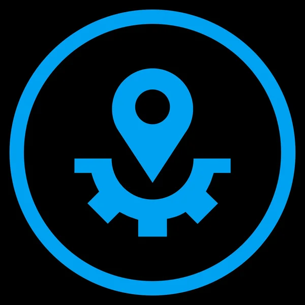 Service Map Marker flache abgerundete Vektorsymbol — Stockvektor