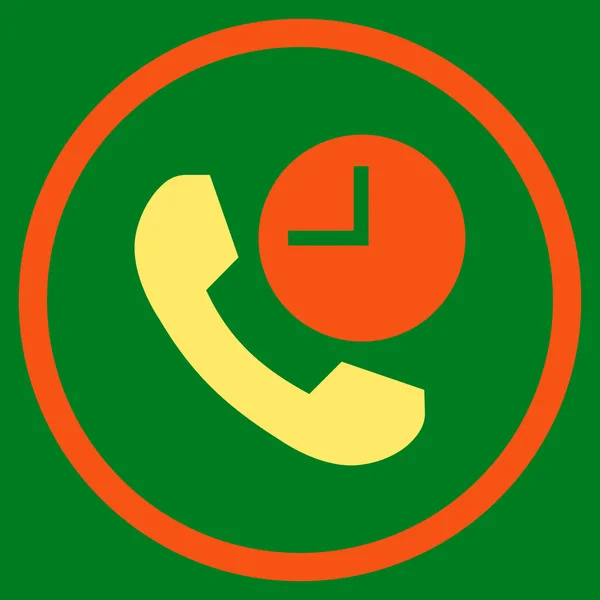 Telefono tempo piatto arrotondato vettoriale icona — Vettoriale Stock