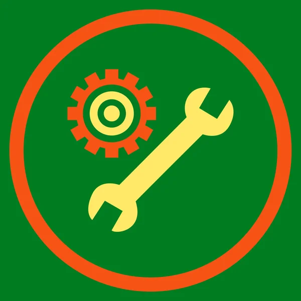 Usługi mechanika narzędzia ikonę płaskie wektor zaokrąglona — Wektor stockowy