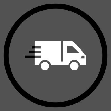 Hizmet araba düz yuvarlak vektör simgesi