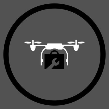 Hizmet uçağı düz yuvarlak vektör simgesi