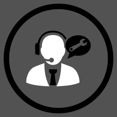 Vektör simgesi hizmet yöneticisi ileti düz yuvarlak