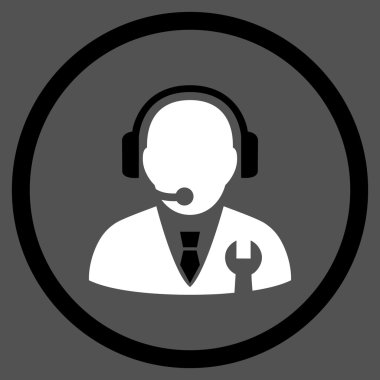 Vektör simgesi hizmet yöneticisi düz yuvarlak