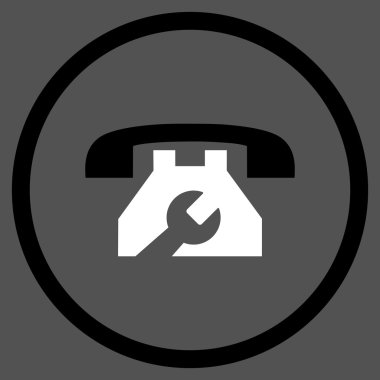 Servis telefon düz yuvarlak vektör simgesi