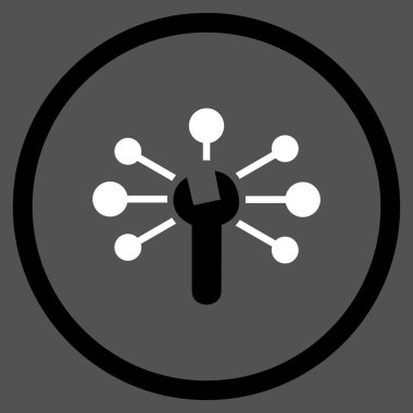 Servis ilişkileri yuvarlak vektör simge düz