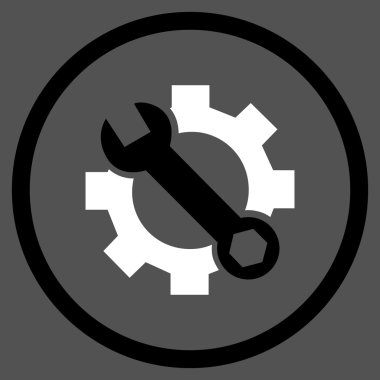 Onarım hizmeti düz yuvarlak vektör simgesi