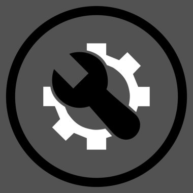 Sistem Kurulum düz yuvarlak vektör simgesi