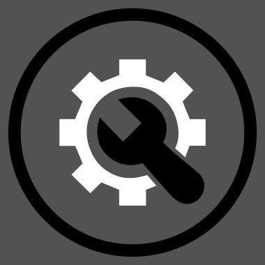 Düz yuvarlak vektör simge mekanik servis araçları