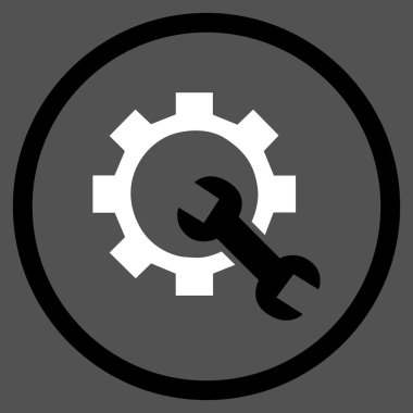 Onarım hizmeti düz yuvarlak vektör simgesi