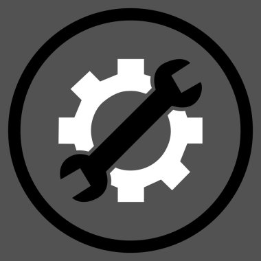 Donanım bakım düz yuvarlak vektör simgesi